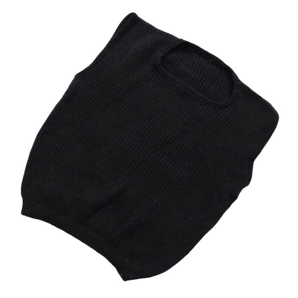 Retro Vintage 1940s-1960s Black Crewneck Sleeveless Knit Sweater Vest Top - Picture 3 of 7